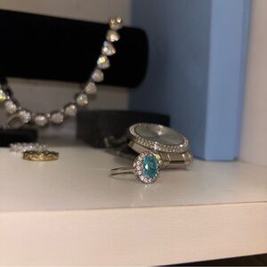 Elegant Silver and Blue Gemstone Ring